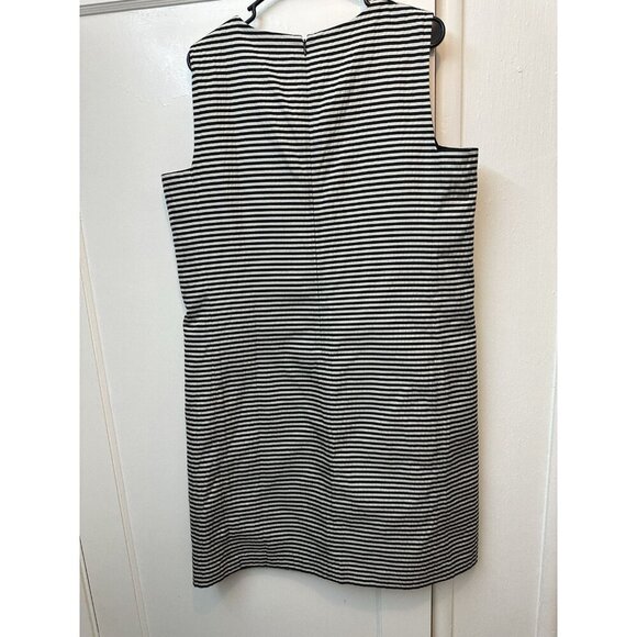 Lafayette 148 Sheath Dress Sz 16 Black White Sleeveless Career Work Cocktail - Picture 5 of 7
